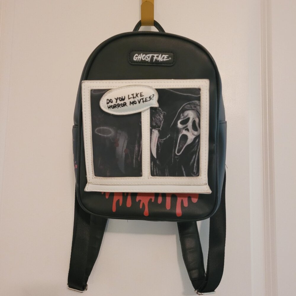 Halloween Scream Ghost Face “Do You Like Horror Movies?” Mini Backpack Hologram